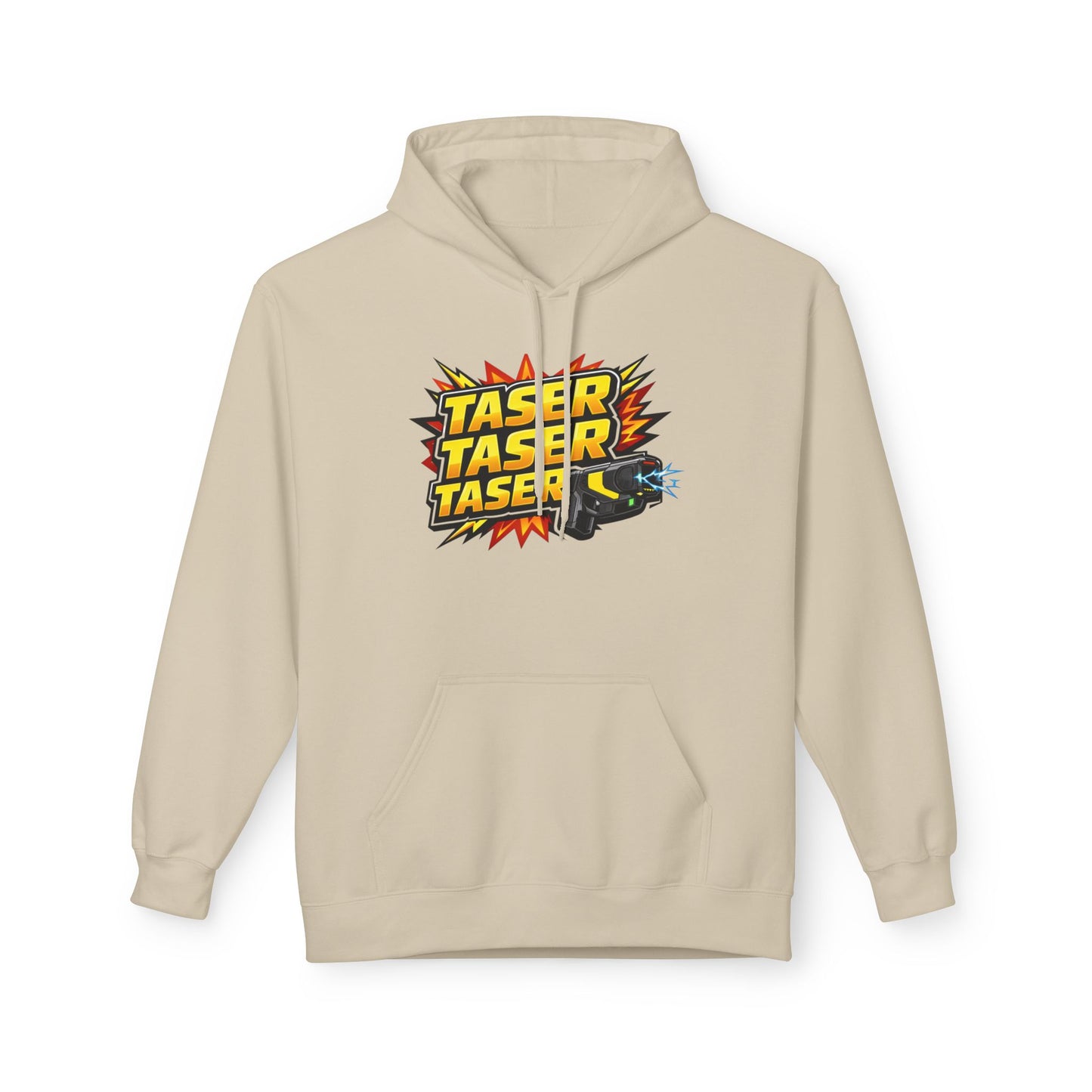 Taser Logo Hoodie — Vintage Yellow Graphic Midweight Pullover