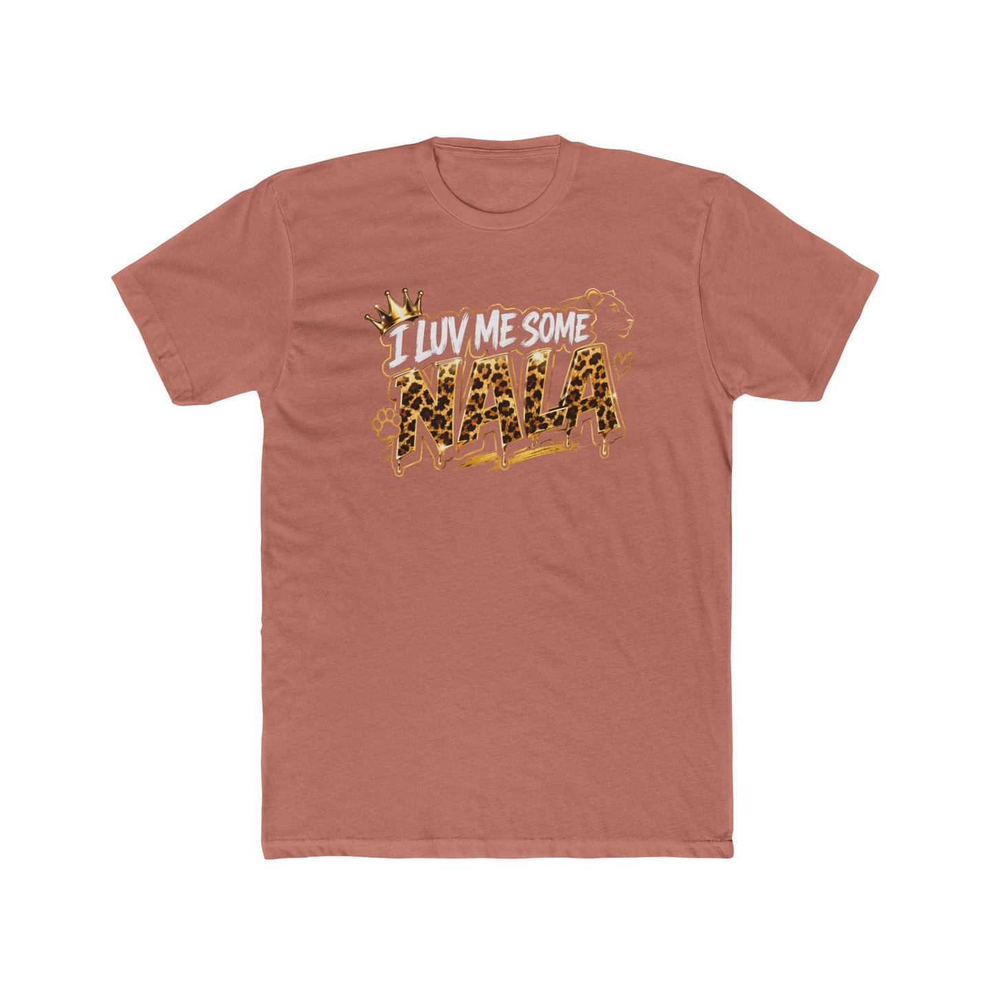 NALA Leopard Print Crown Tee — Personalized Name Graphic T-Shirt