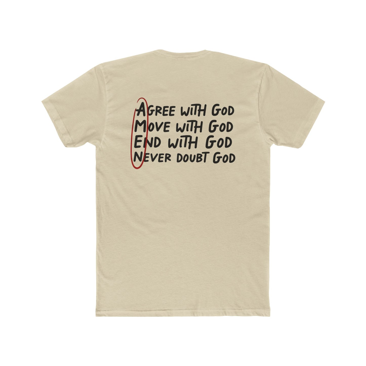 Amen Faith T‑Shirt — "Agree, Move, Mend, Never Doubt God" Christian Crew Tee