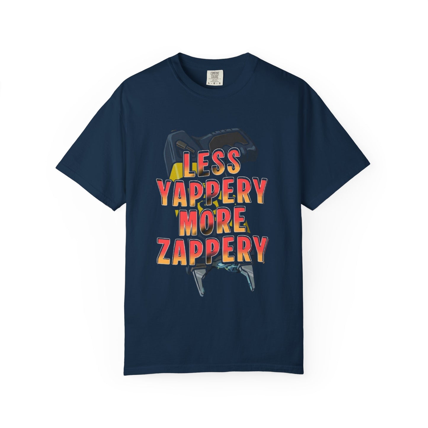 T-Shirt — "Less Yappery More Zappery" Graphic Tee (Retro Electricist Vibe)