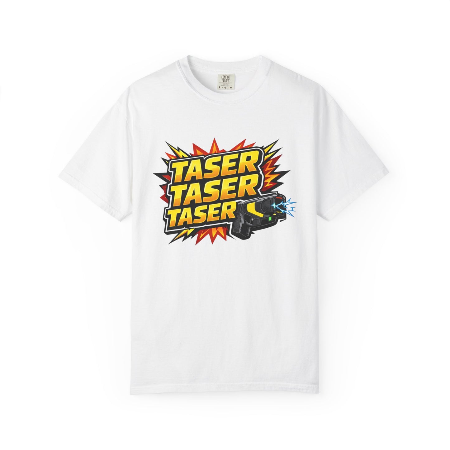 Taser Graphic T-Shirt — Retro Safety Device Design
