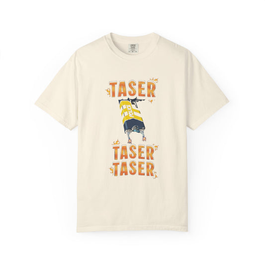 Taser Graphic T-Shirt — Retro Safety Device Design