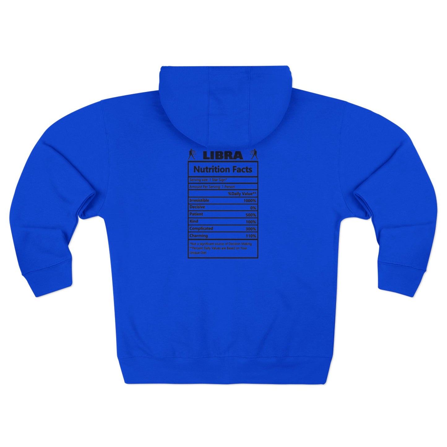 Libra Zip Hoodie — Zodiac Nutrition Facts Graphic Hoodie