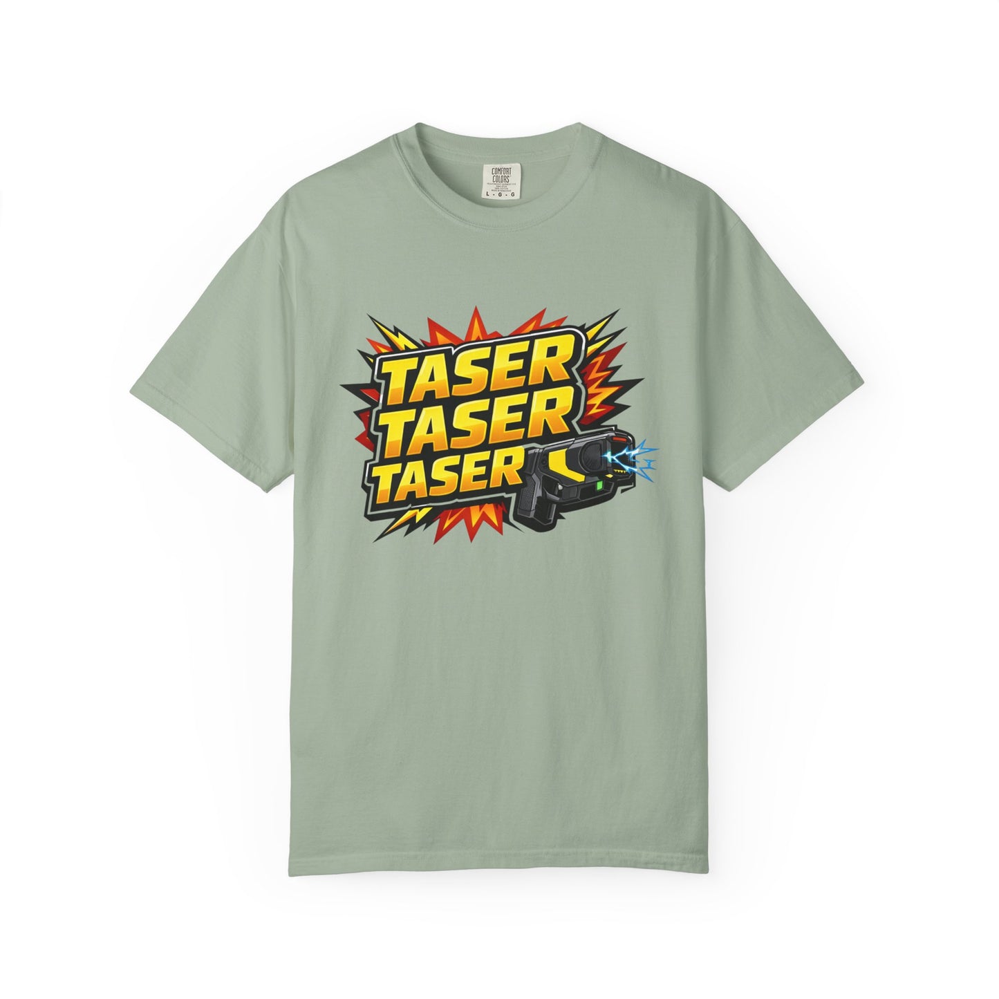 Taser Graphic T-Shirt — Retro Safety Device Design