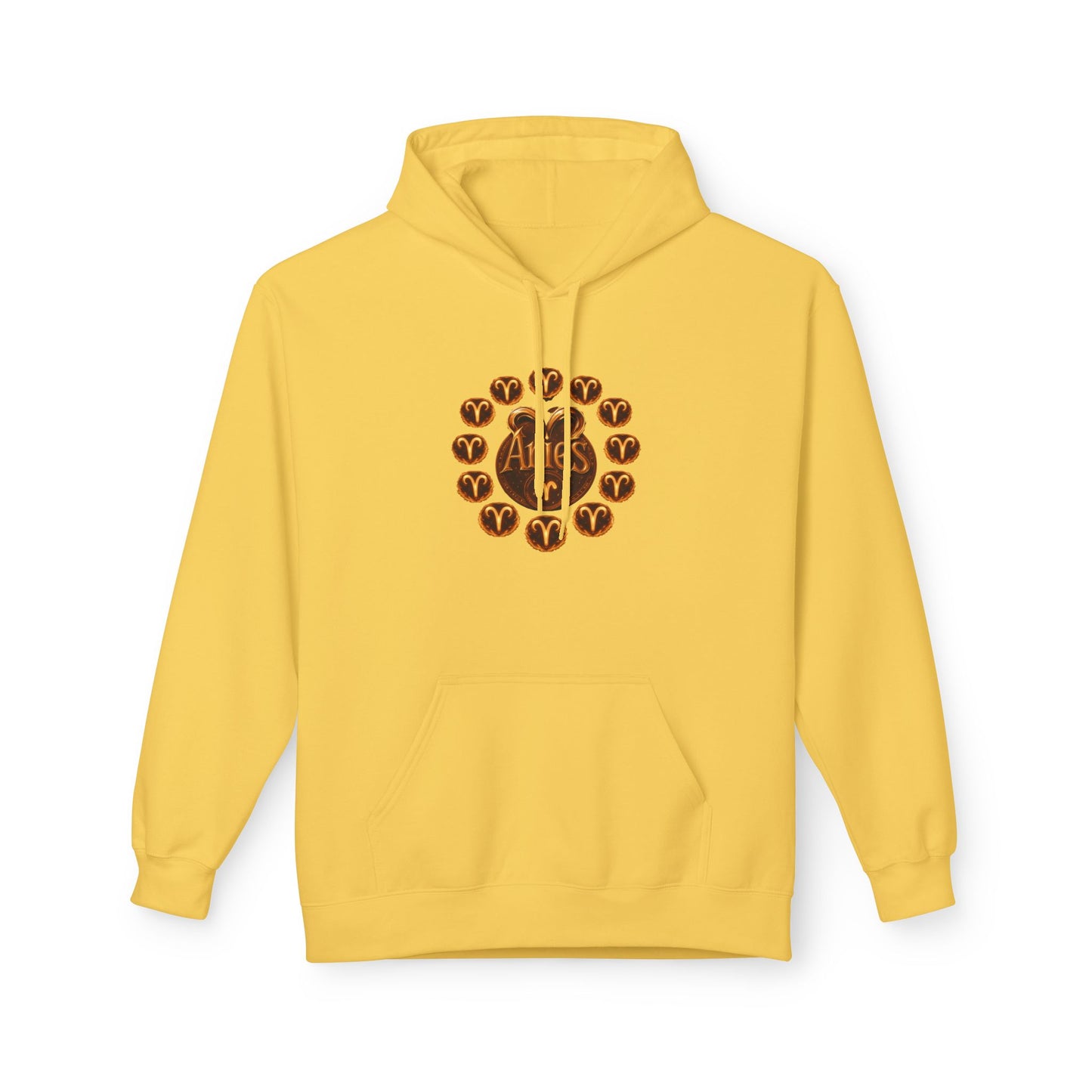 Aries Astrological Hoodie — Vintage Puck Circle Design