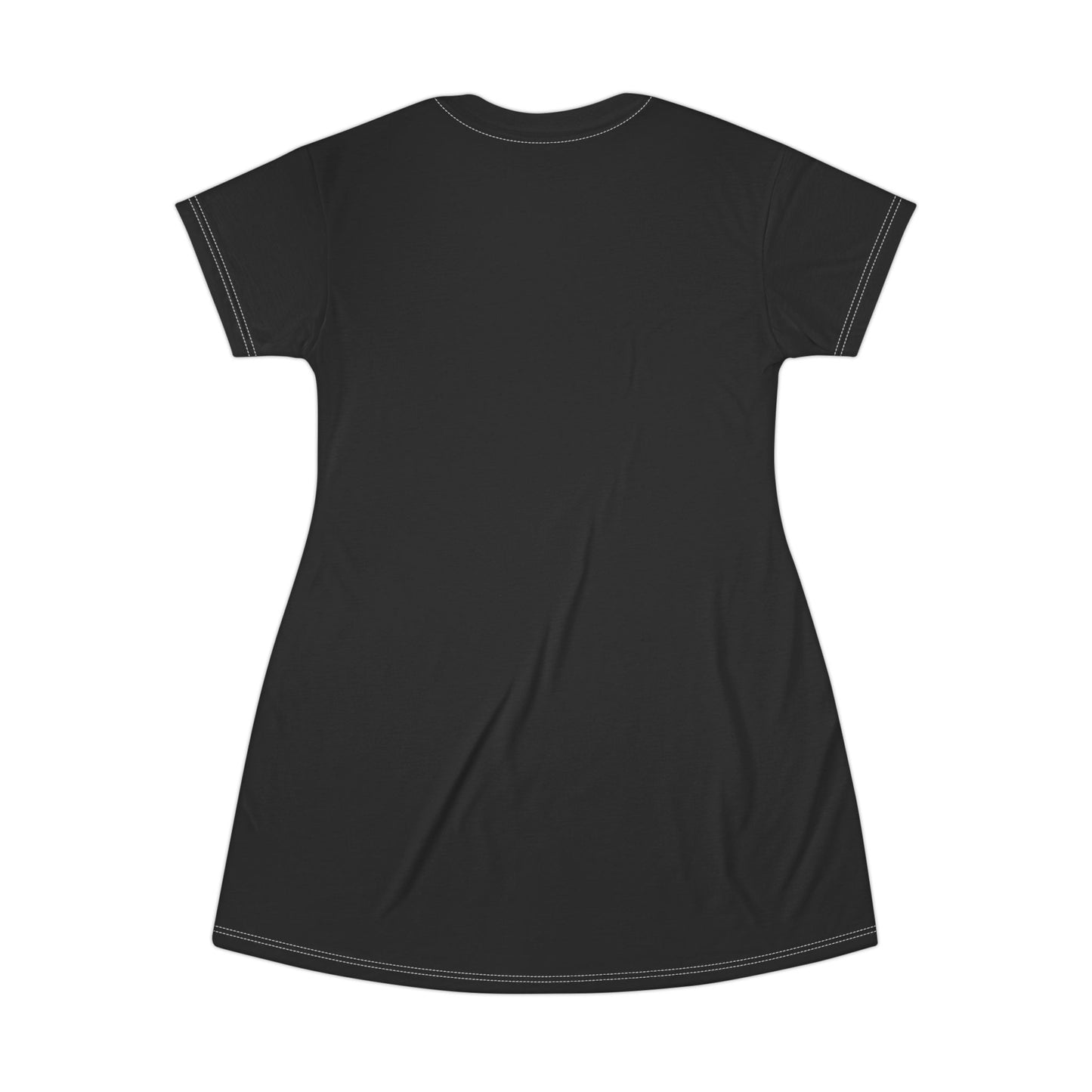 Black T-Shirt Dress — Minimal Casual AOP Dress