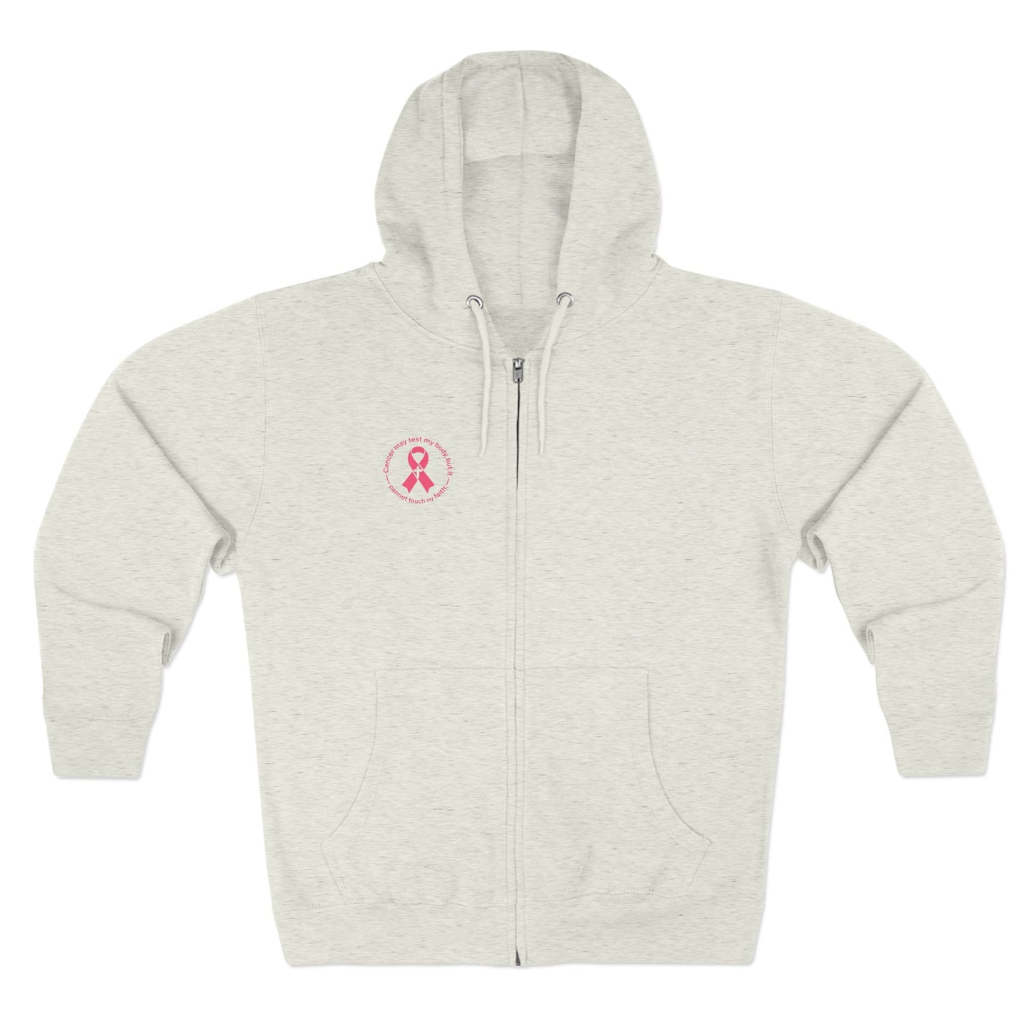 Zip Hoodie — Pink Ribbon Cancer Awareness Support Hoodie
