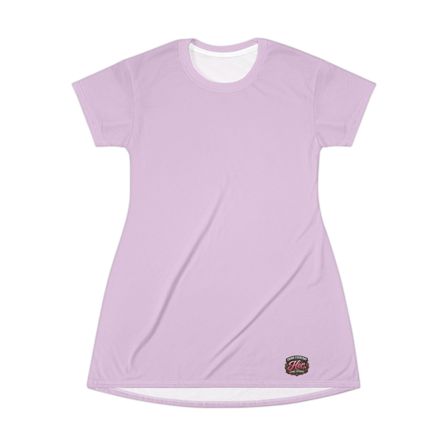 Lilac AOP T‑Shirt Dress – Casual Summer Shift Dress