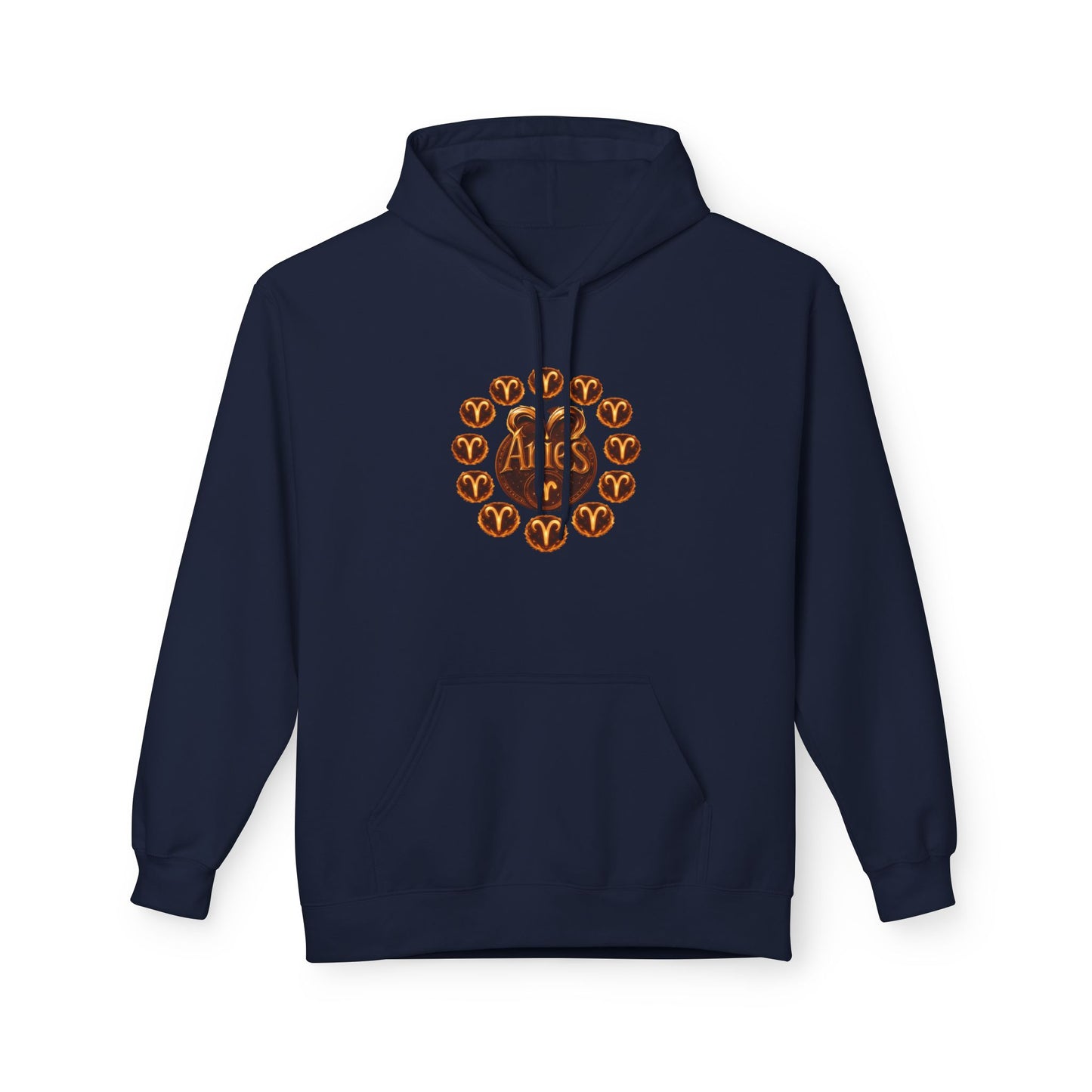 Aries Astrological Hoodie — Vintage Puck Circle Design
