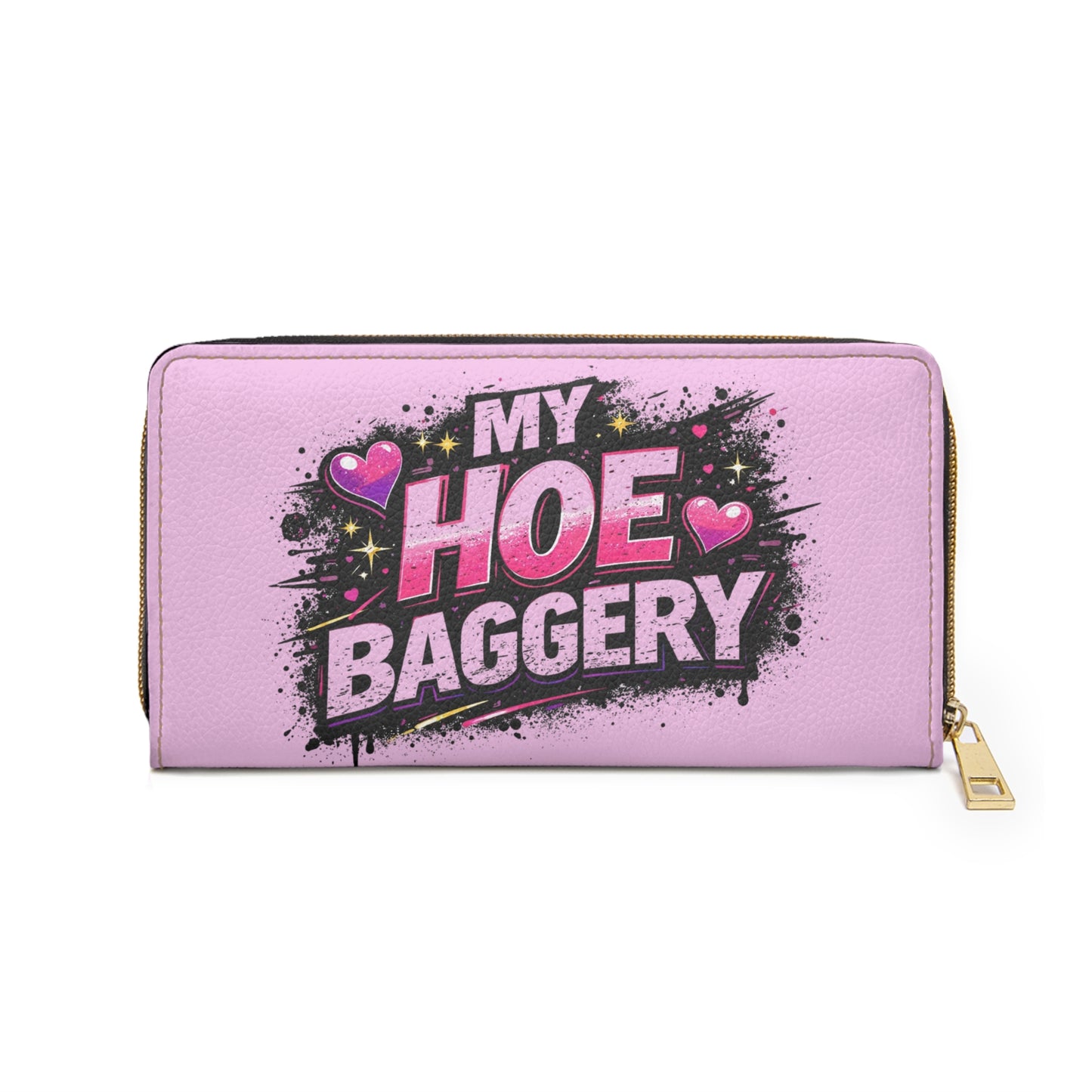 My Hoe Baggery Zipper Wallet – Funny Pink Graphic Wallet for Gardeners & Plant Lovers