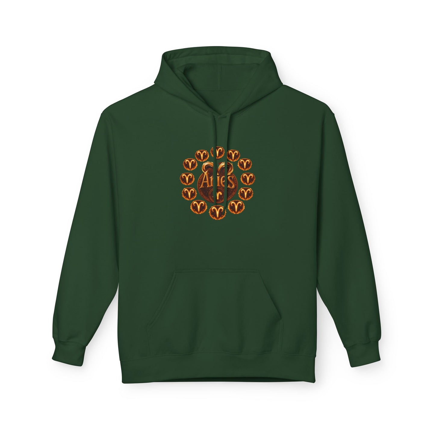 Aries Astrological Hoodie — Vintage Puck Circle Design