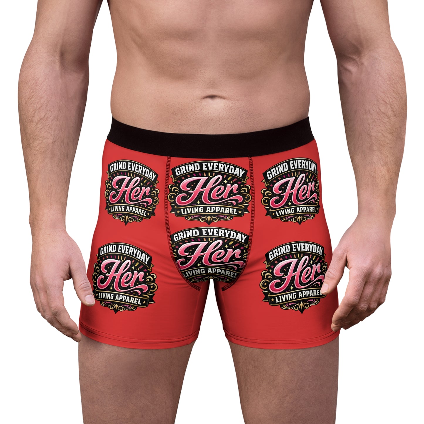 Boxer Briefs — 'Grind Everyday Her' Graphic All-Over Print
