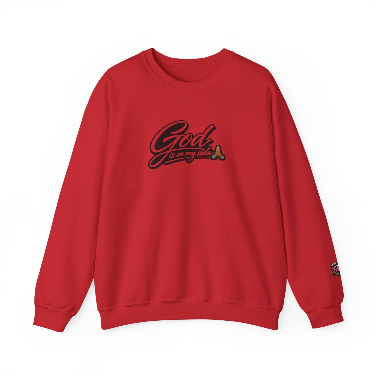 Crewneck Sweatshirt — "God Is On My Side" Faith Script Logo