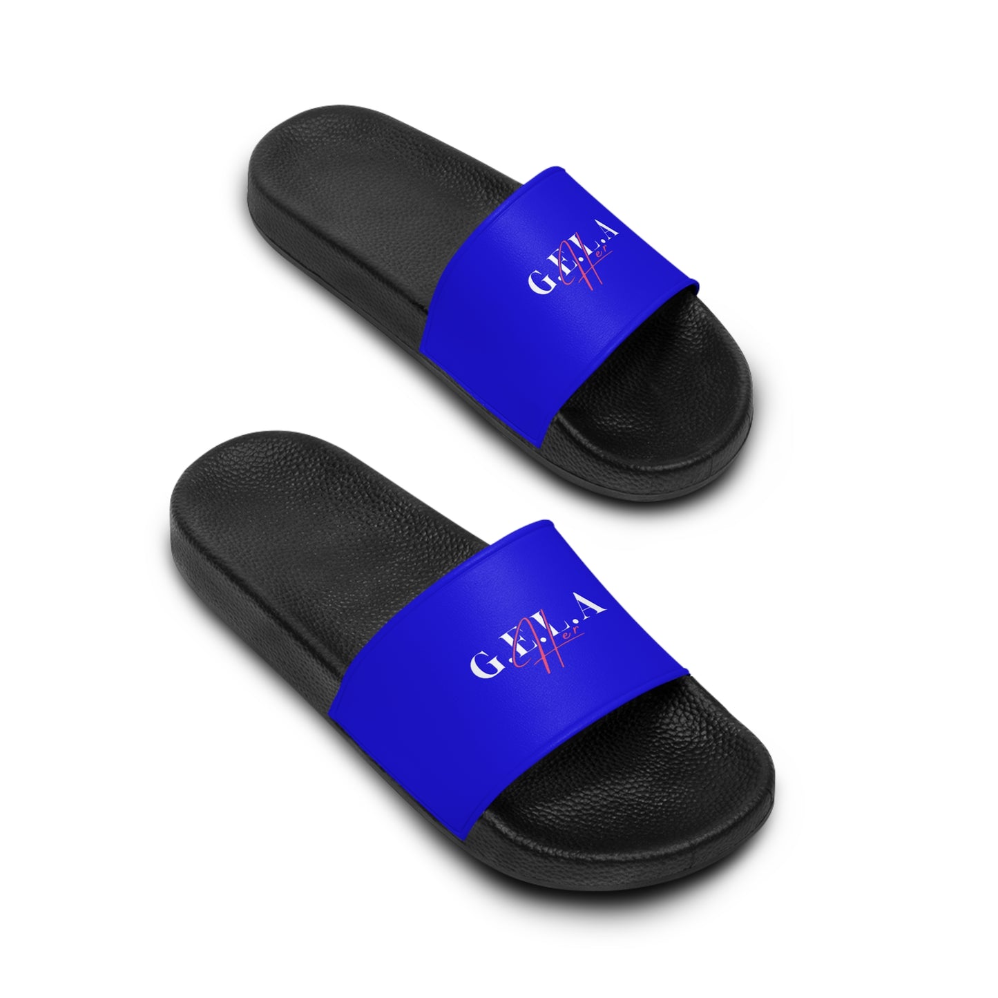 Slide Sandals — 'G.E.L.A' Script Logo Women's Summer Slides