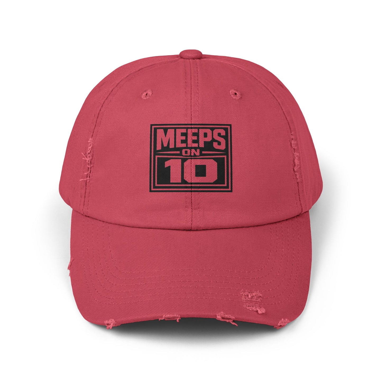 Meeps on 10 Distressed Baseball Cap