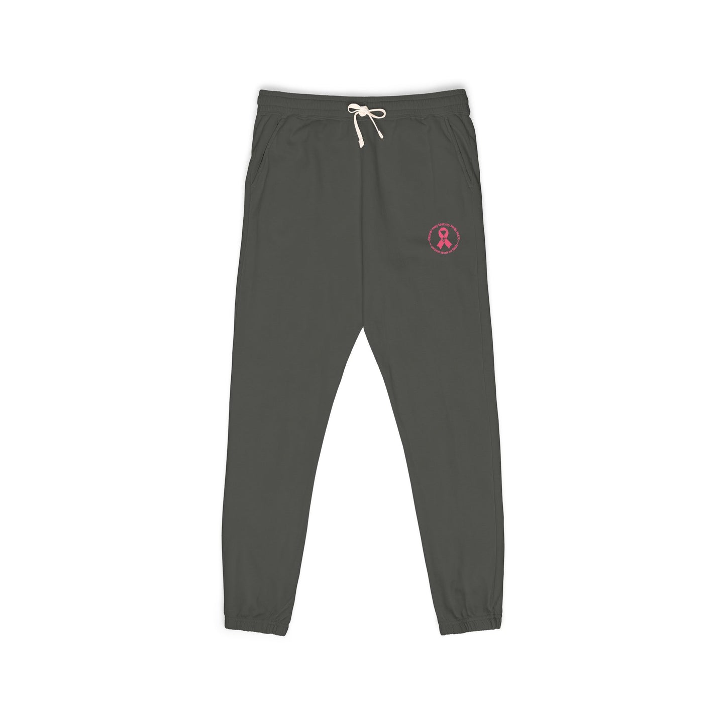 Embroidered Pink Ribbon Joggers — Cancer Awareness Sweatpants