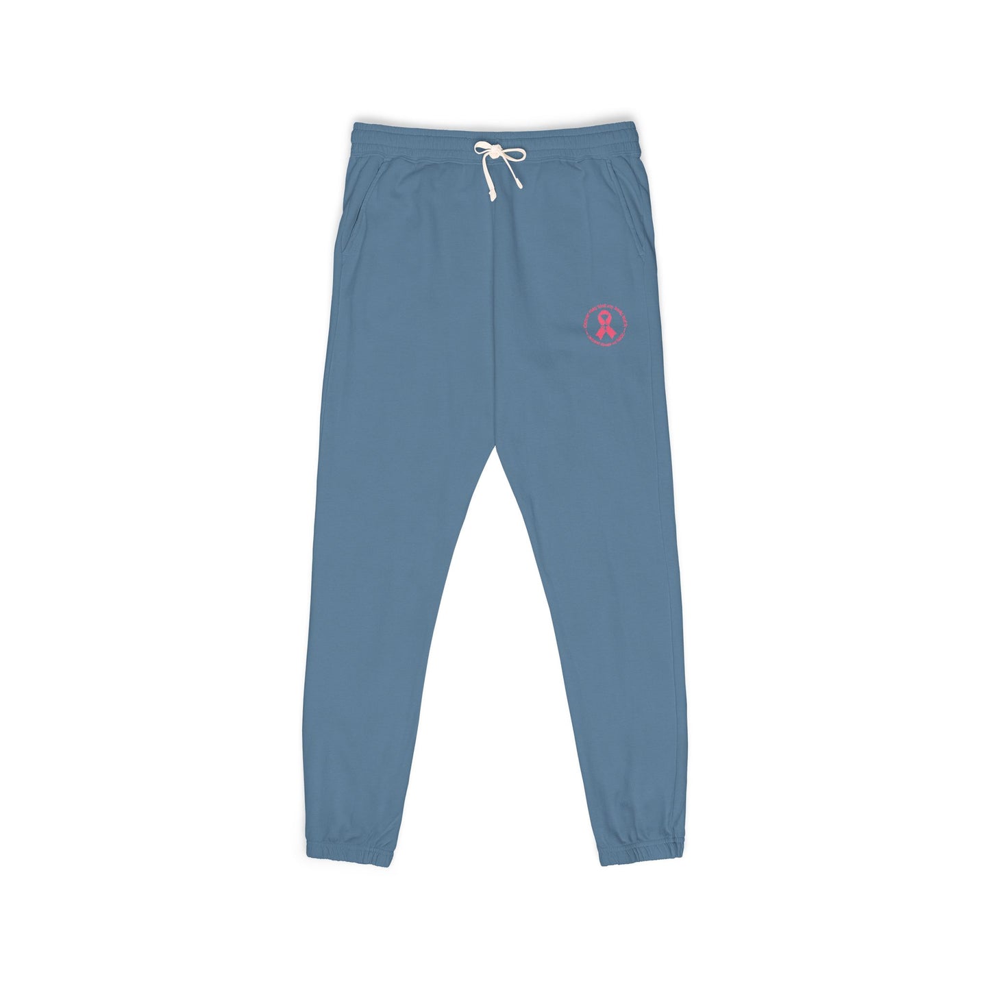 Embroidered Pink Ribbon Joggers — Cancer Awareness Sweatpants