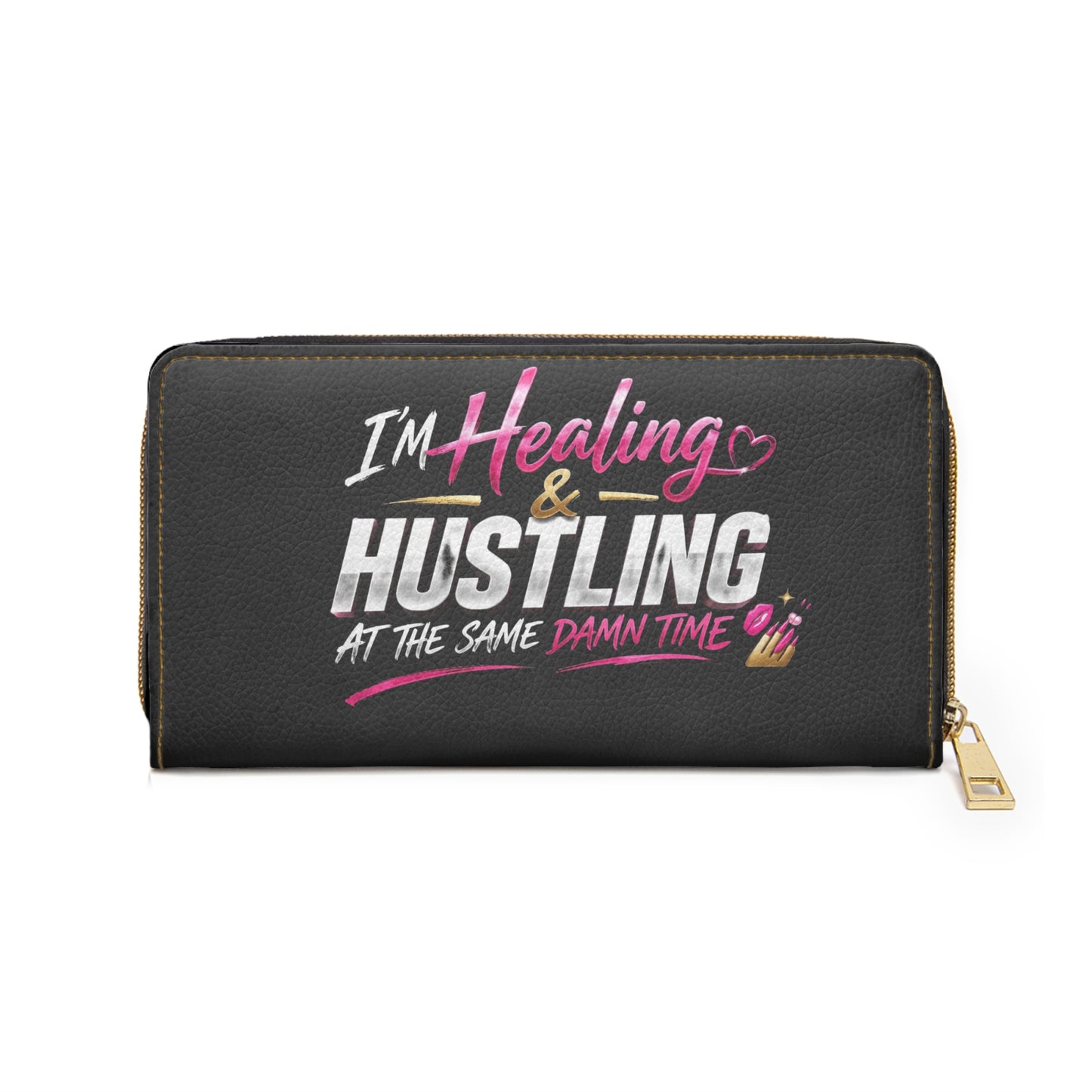 Inspirational Zipper Wallet — "I’m Pretty, I’m Powerful, I’m Unstoppable" / "I’m Healing & Hustling"