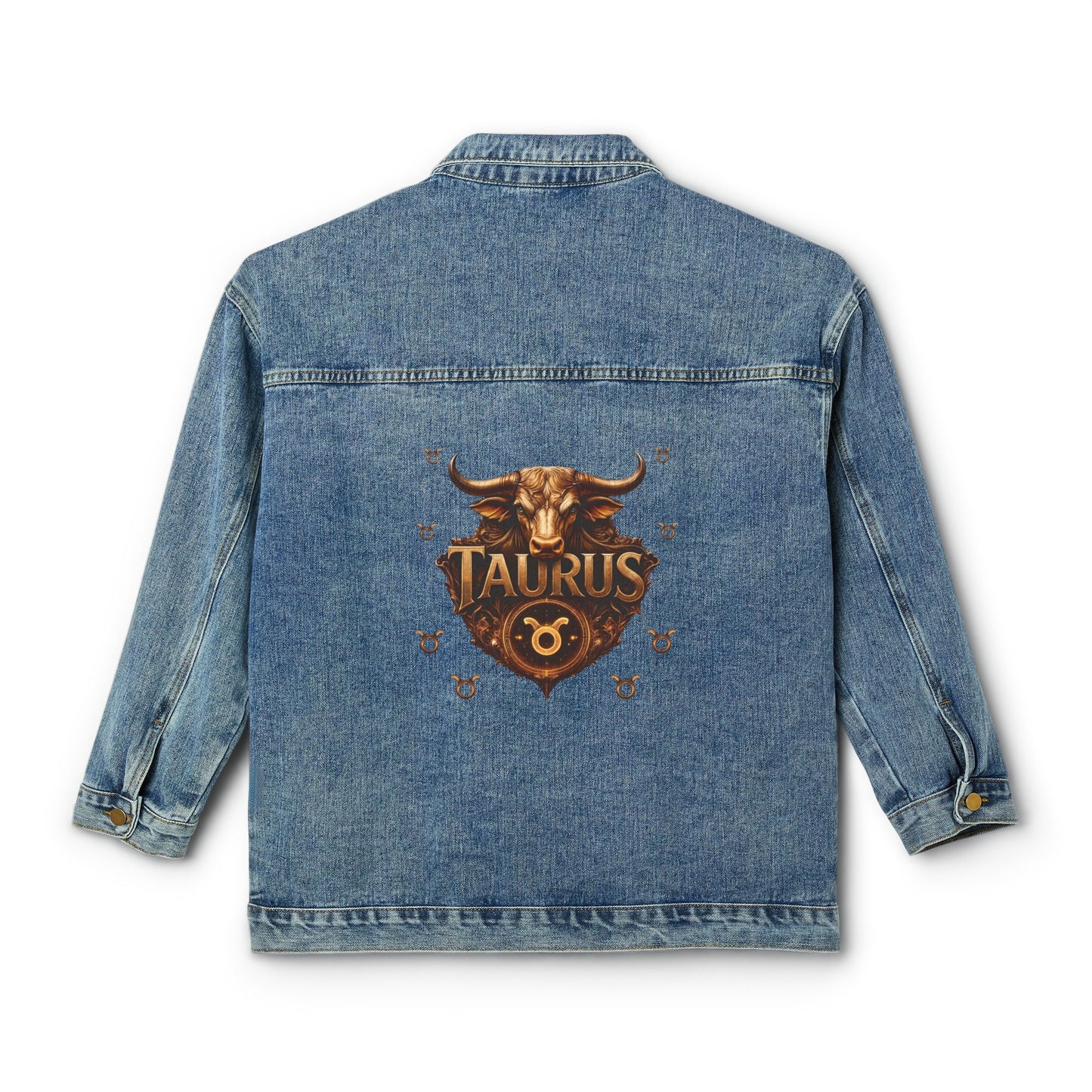 Denim Jacket — Taurus Zodiac Bull Back Patch
