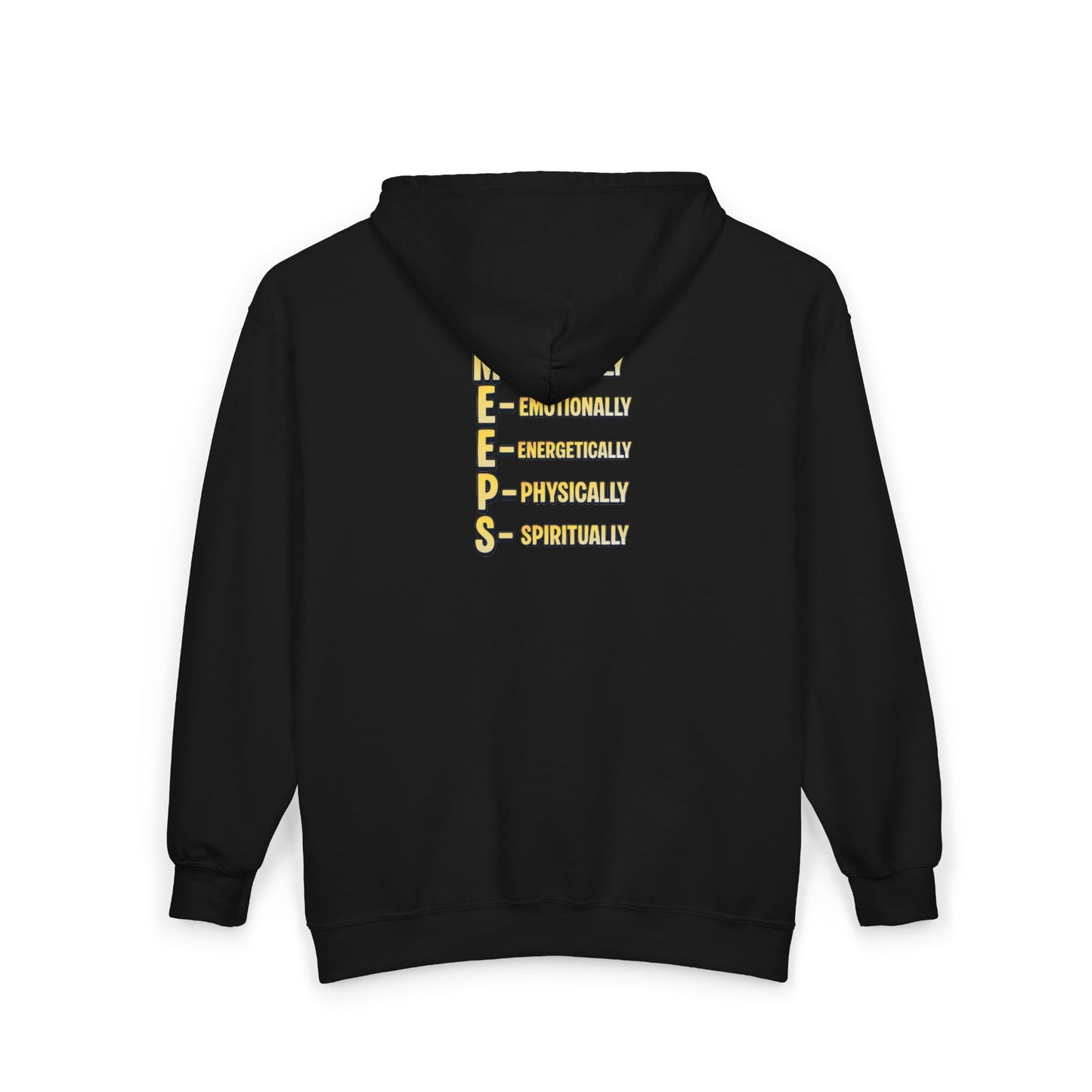 MEEPS Awareness Zip Hoodie — Mentally, Emotionally, Energetically, Physically, Spiritually Support