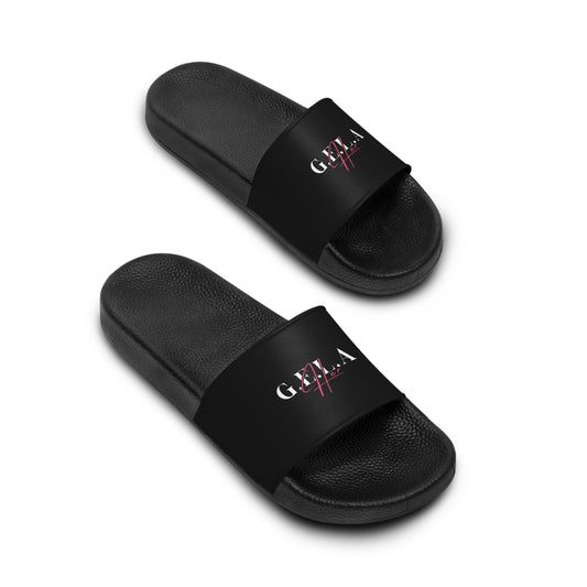 Slide Sandals — 'G.E.L.A' Script Logo Women's Summer Slides
