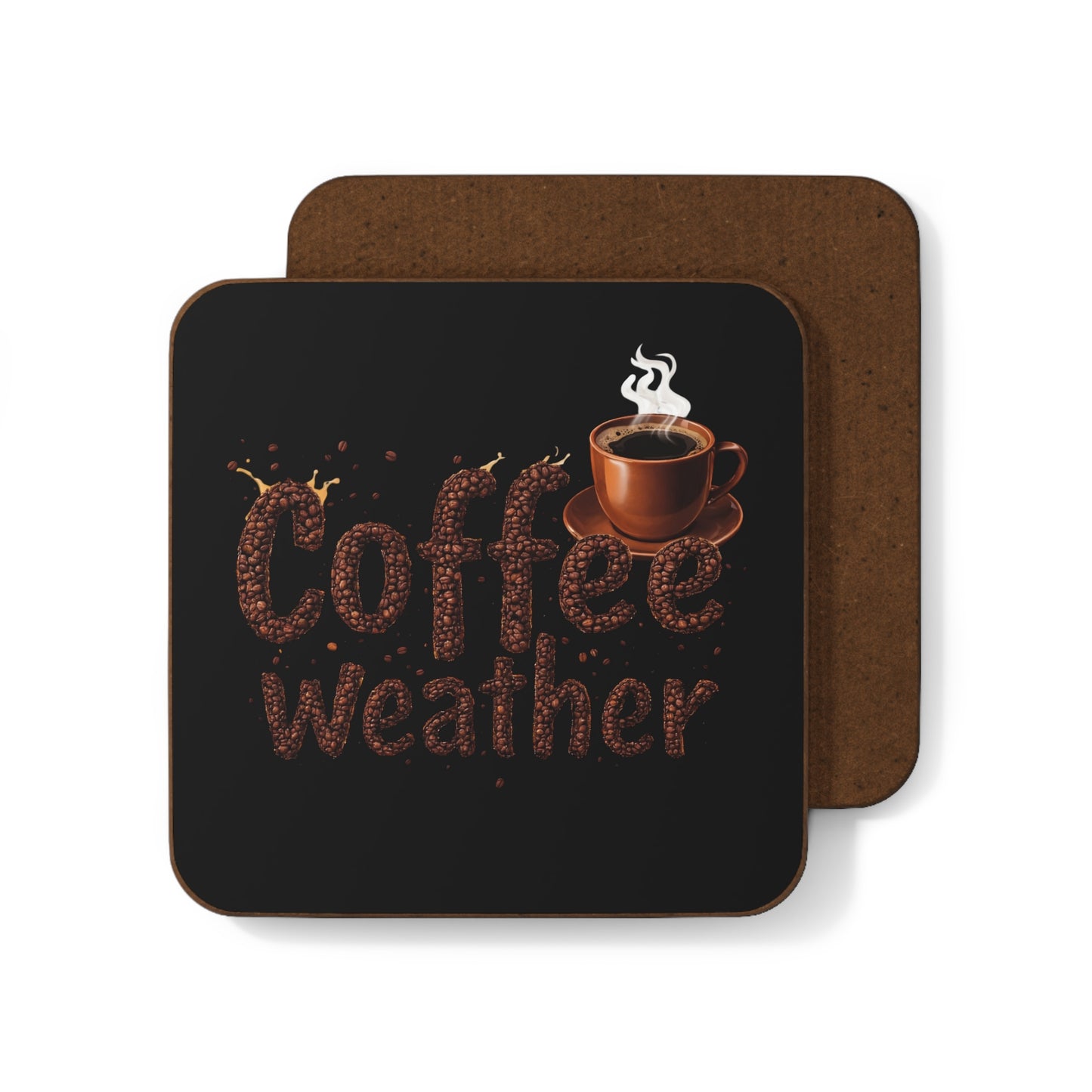 Coffee Weather Coaster — Ceramic-Look Hardboard Drink Coaster