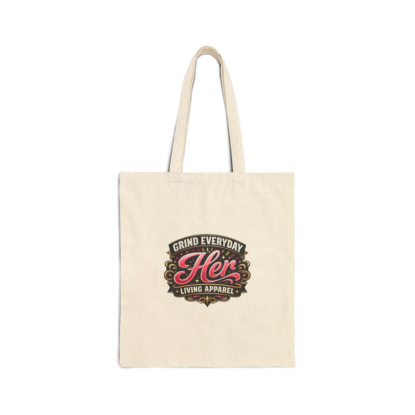 Tote Bag — "Grind Everyday Her" Vintage Logo Cotton Canvas Tote