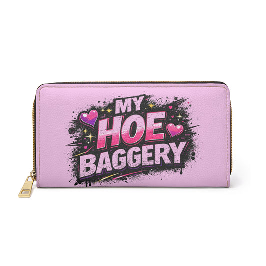 My Hoe Baggery Zipper Wallet – Funny Pink Graphic Wallet for Gardeners & Plant Lovers