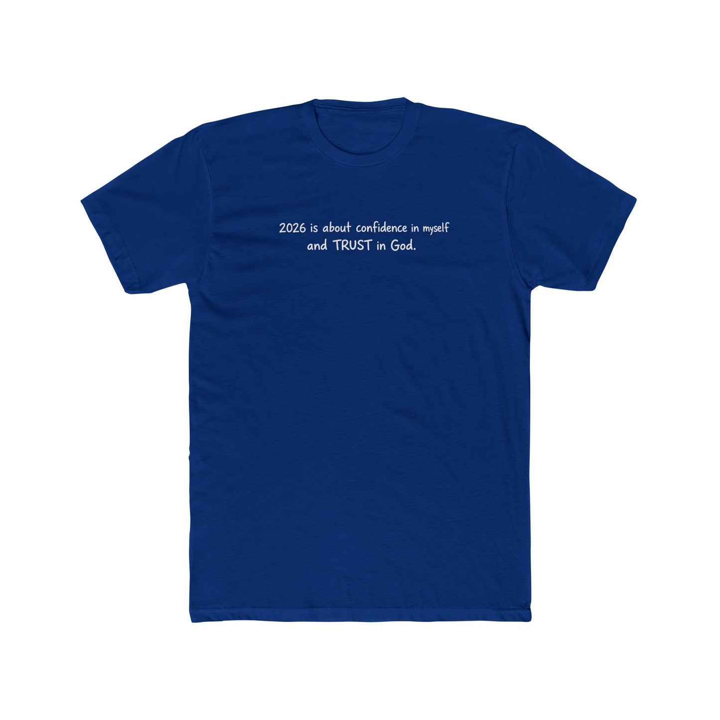 Faith Quote Tee — "Zero is about confidence a noun? and TRUST in God." Cotton Crew
