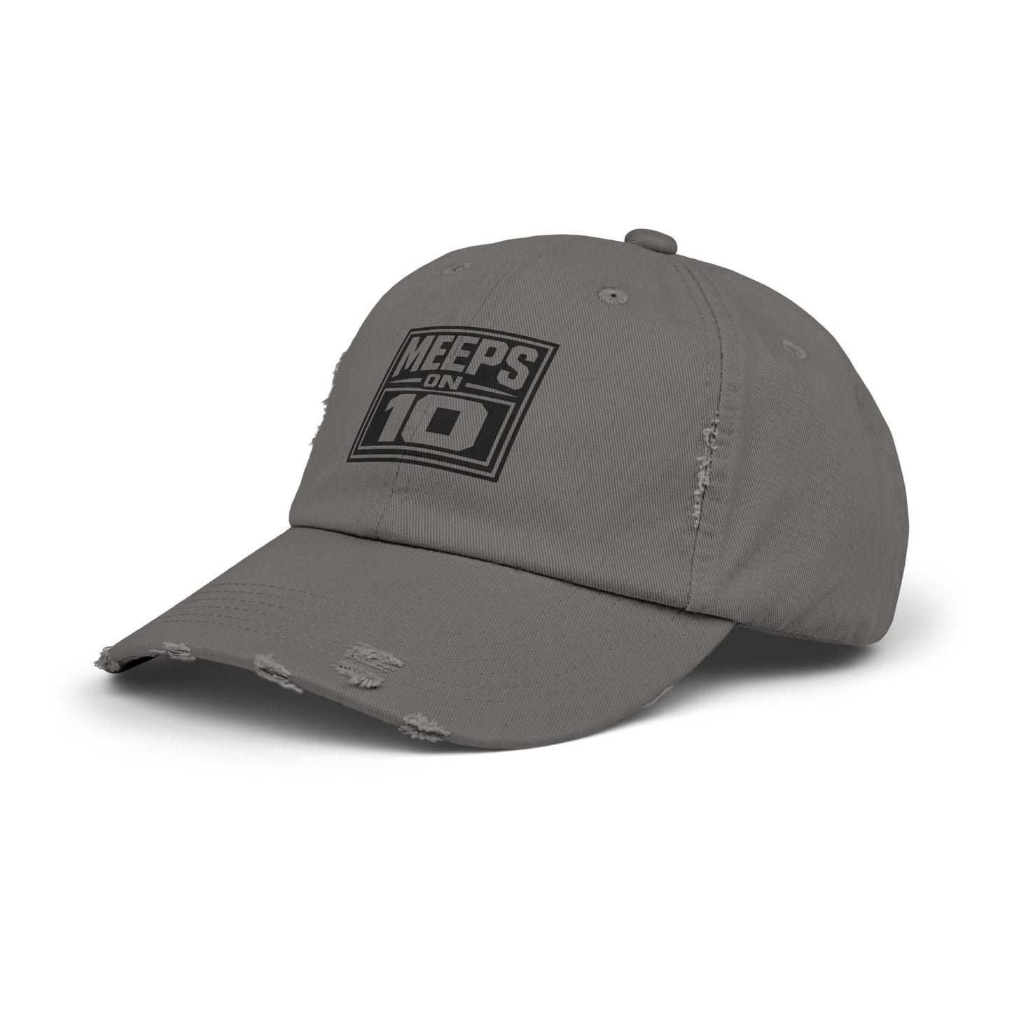 Meeps on 10 Distressed Baseball Cap