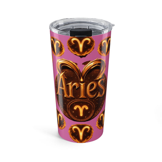 Aries 20oz Zodiac Tumbler — Pink Astrological Travel Cup