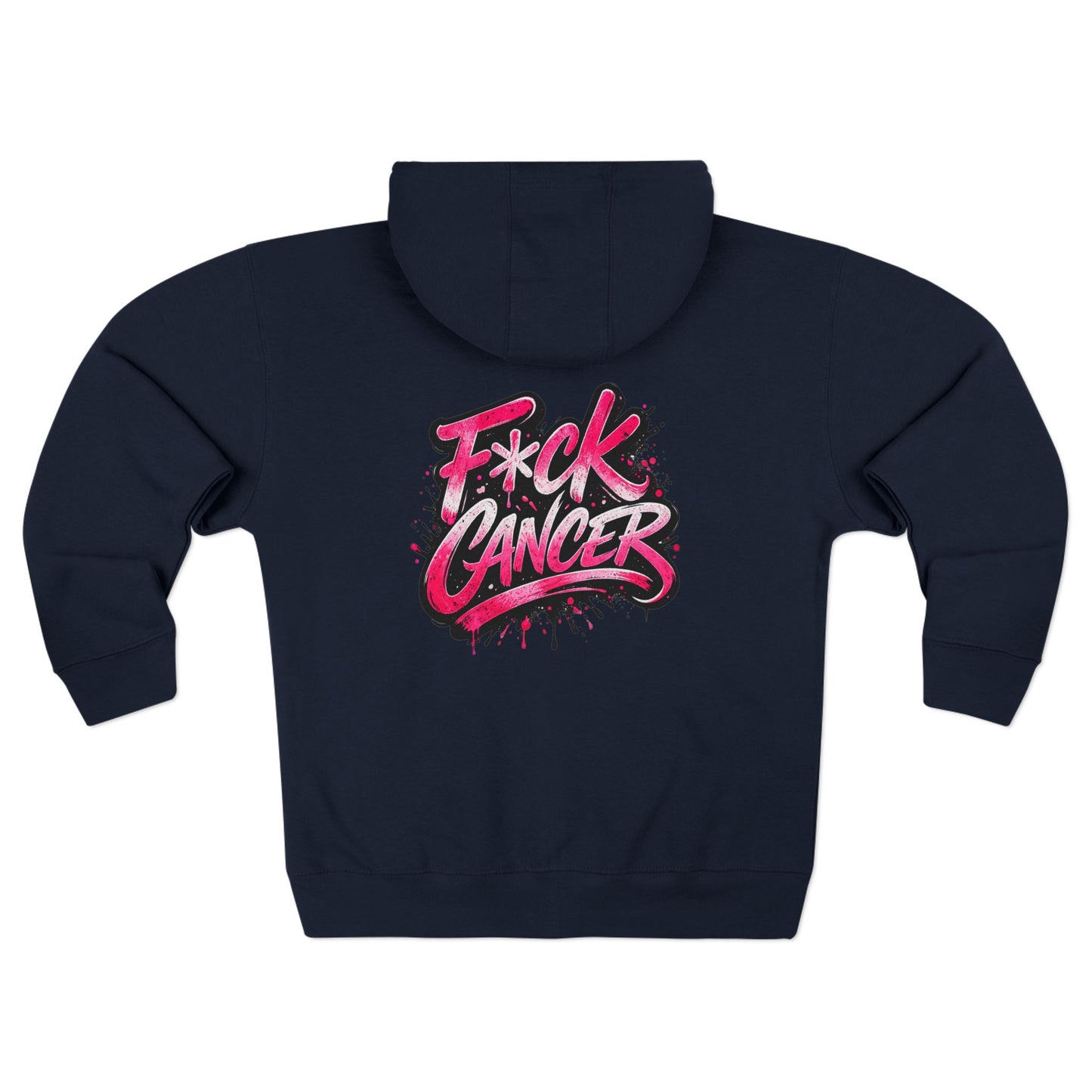 F*ck Cancer Zip Hoodie — Bold Breast Cancer Awareness Support Hoodie