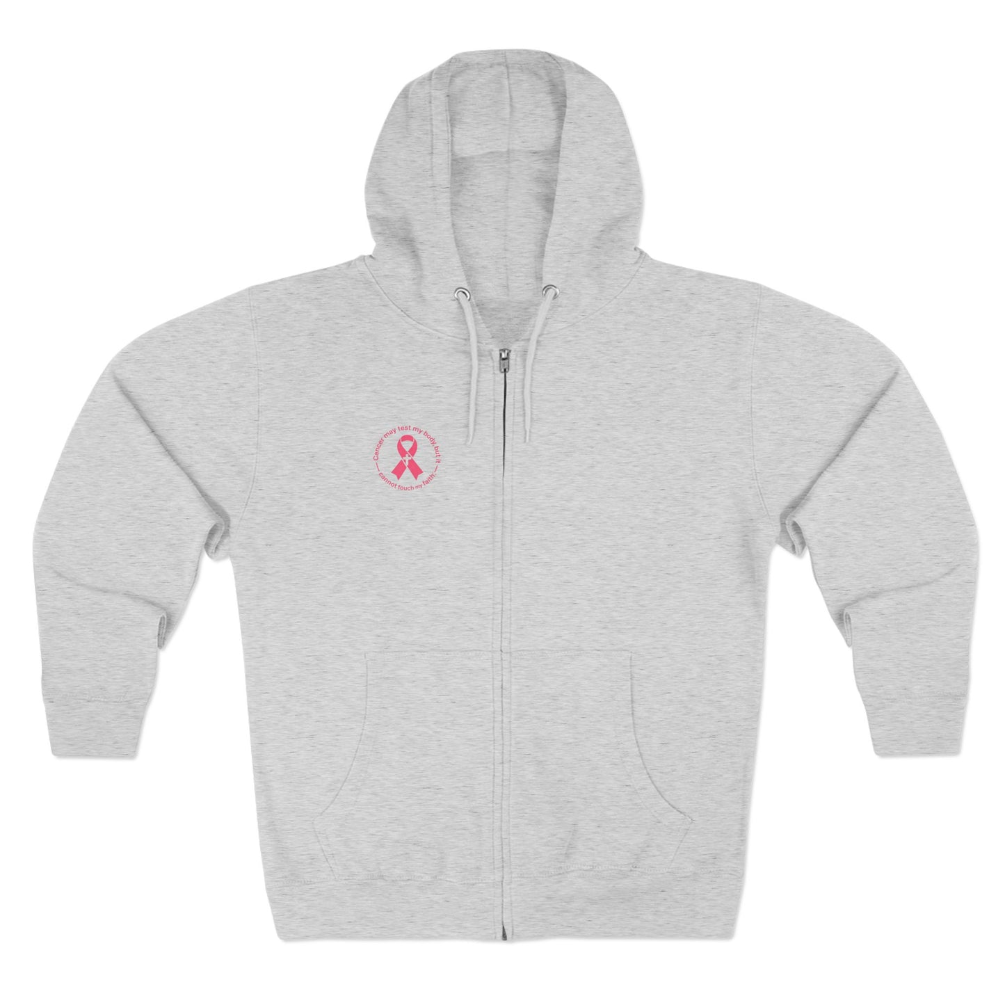 Zip Hoodie — Pink Ribbon Cancer Awareness Support Hoodie