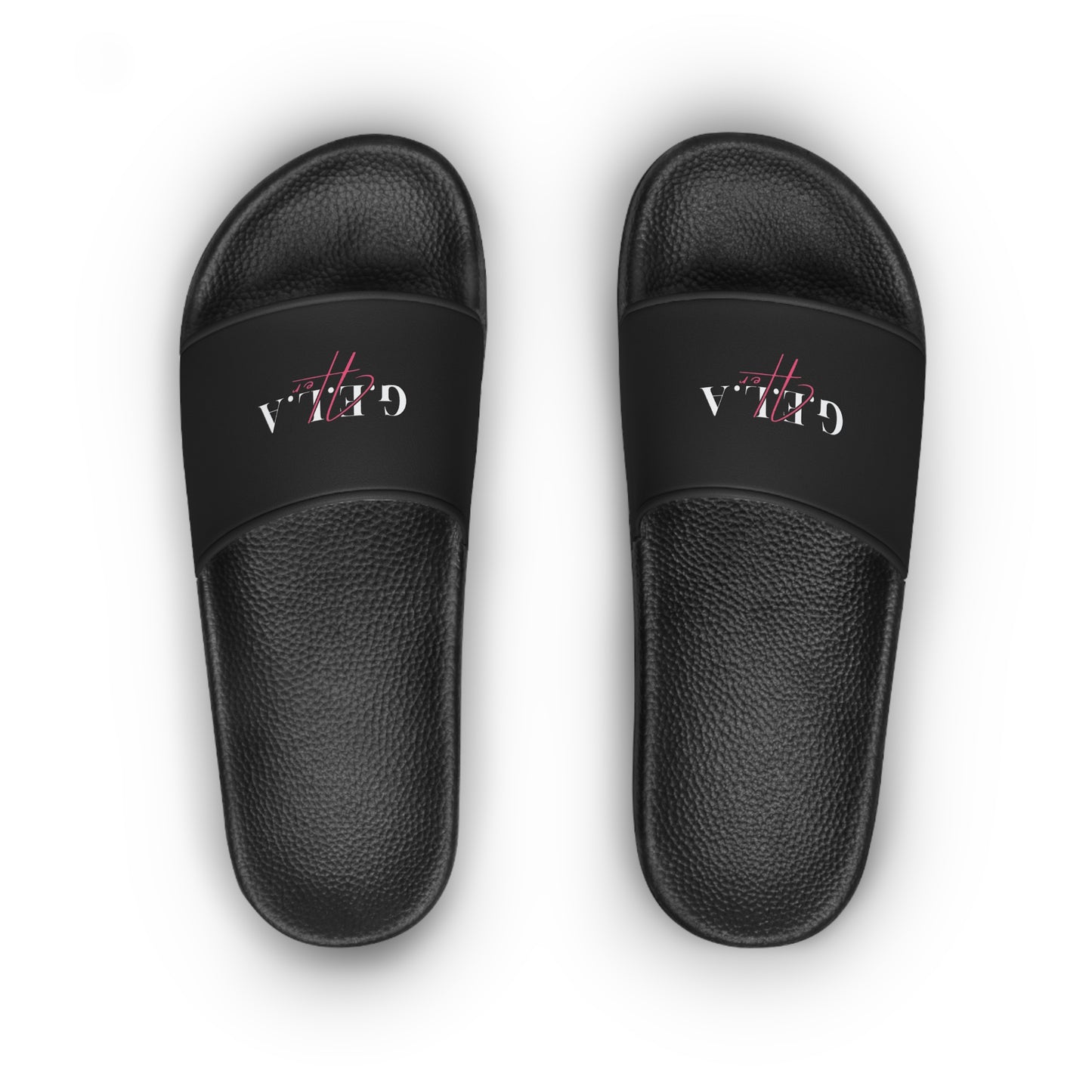 Slide Sandals — 'G.E.L.A' Script Logo Women's Summer Slides