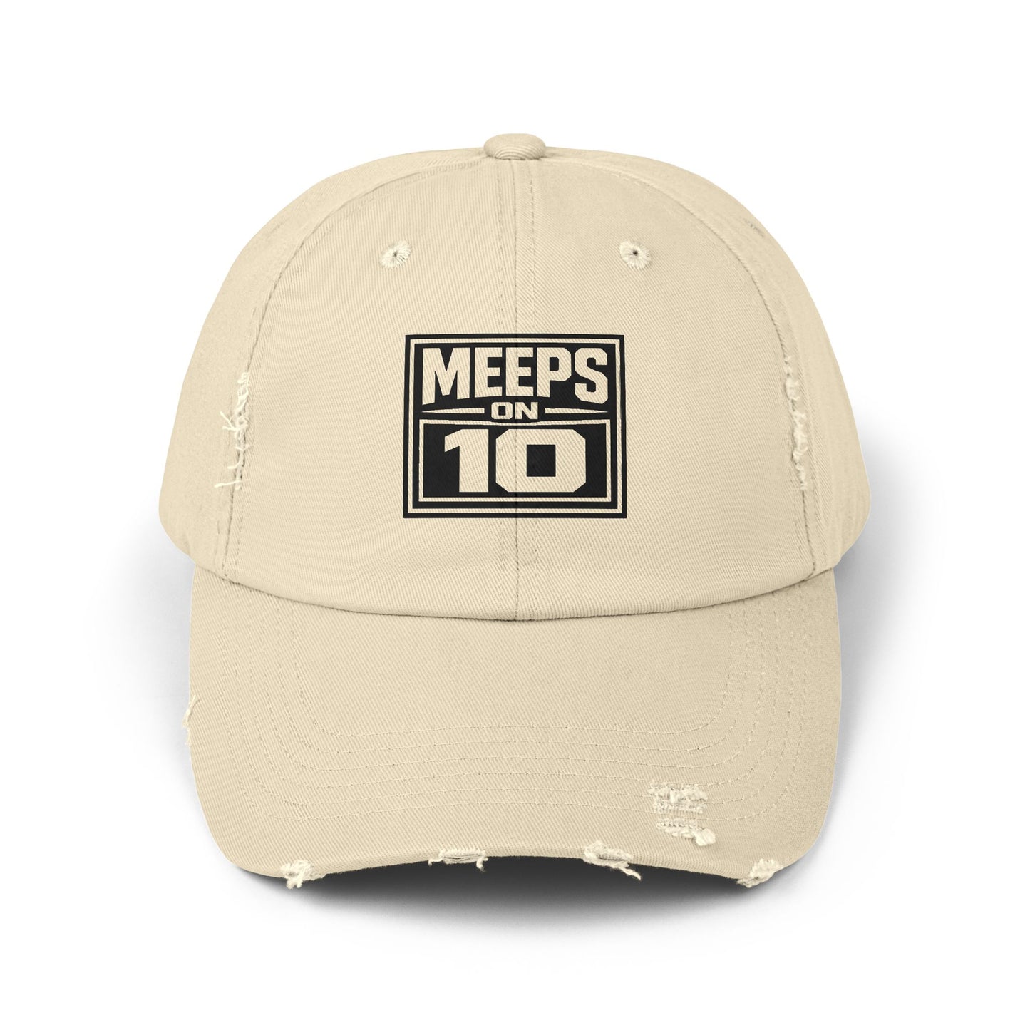 Meeps on 10 Distressed Baseball Cap