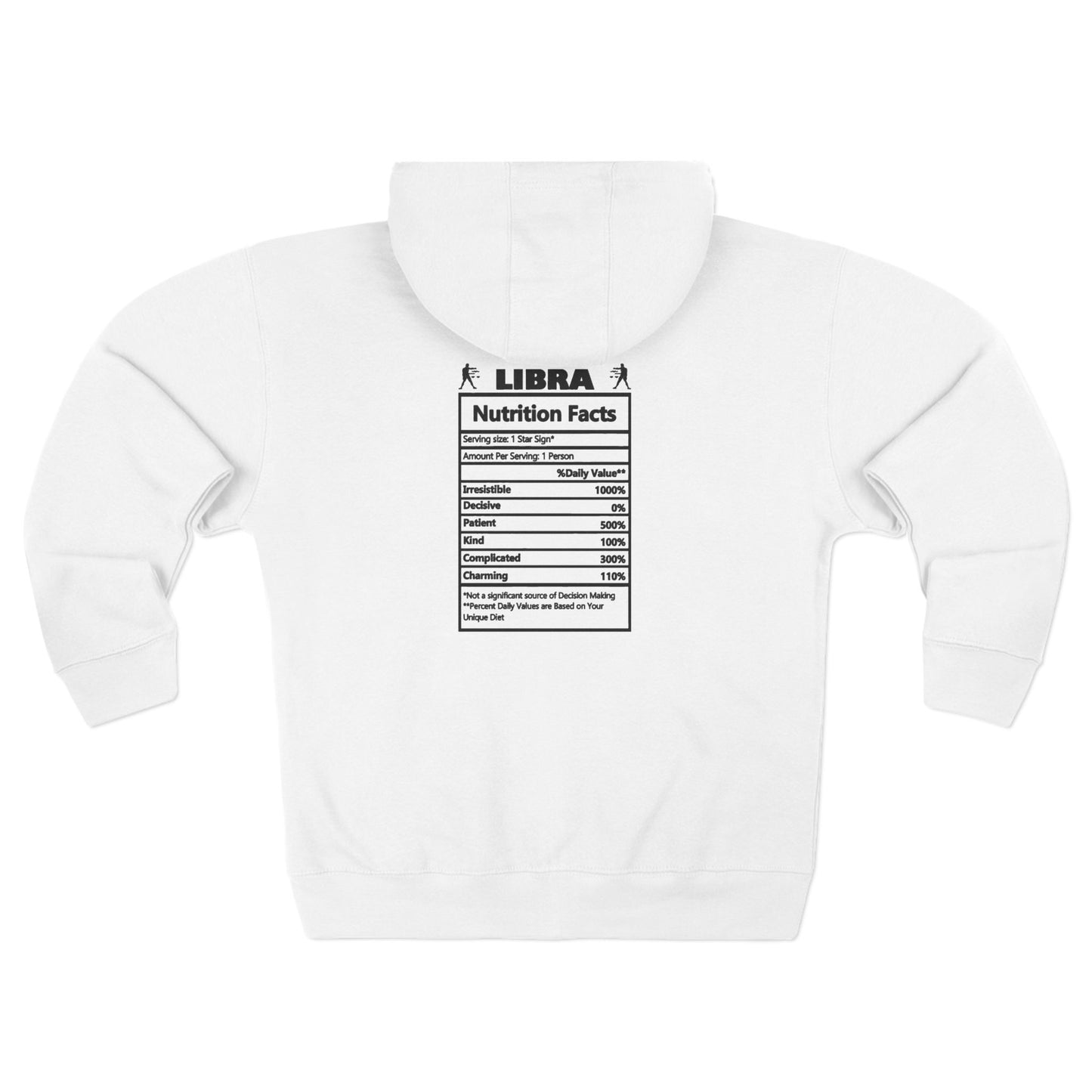 Libra Zip Hoodie — Zodiac Nutrition Facts Graphic Hoodie