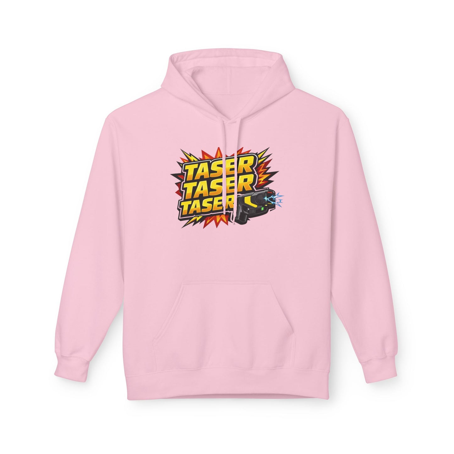Taser Logo Hoodie — Vintage Yellow Graphic Midweight Pullover