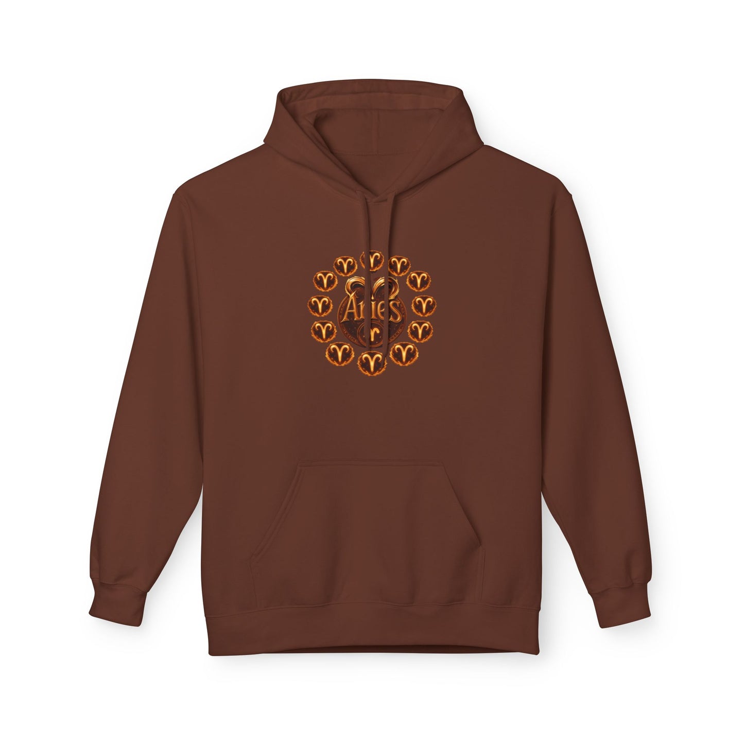 Aries Astrological Hoodie — Vintage Puck Circle Design
