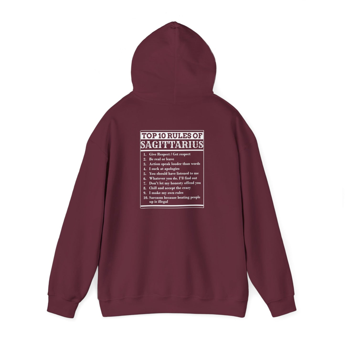 Sagittarius Zodiac Hoodie – Astrology Archer Graphic Sweatshirt with 'Top 10 Traits of Sagittarius' Back Print