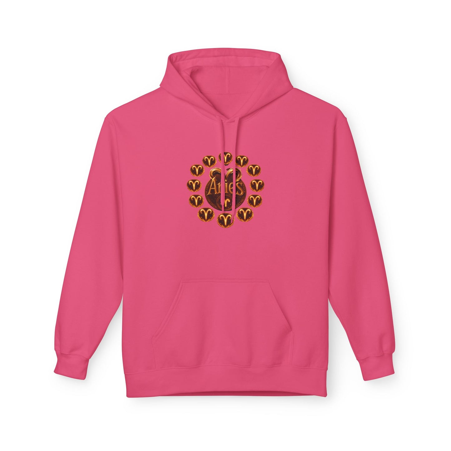 Aries Astrological Hoodie — Vintage Puck Circle Design