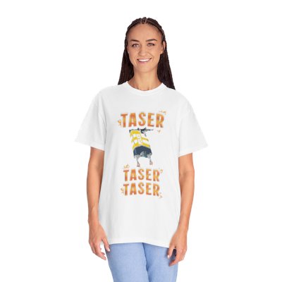 Taser Graphic T-Shirt — Retro Safety Device Design