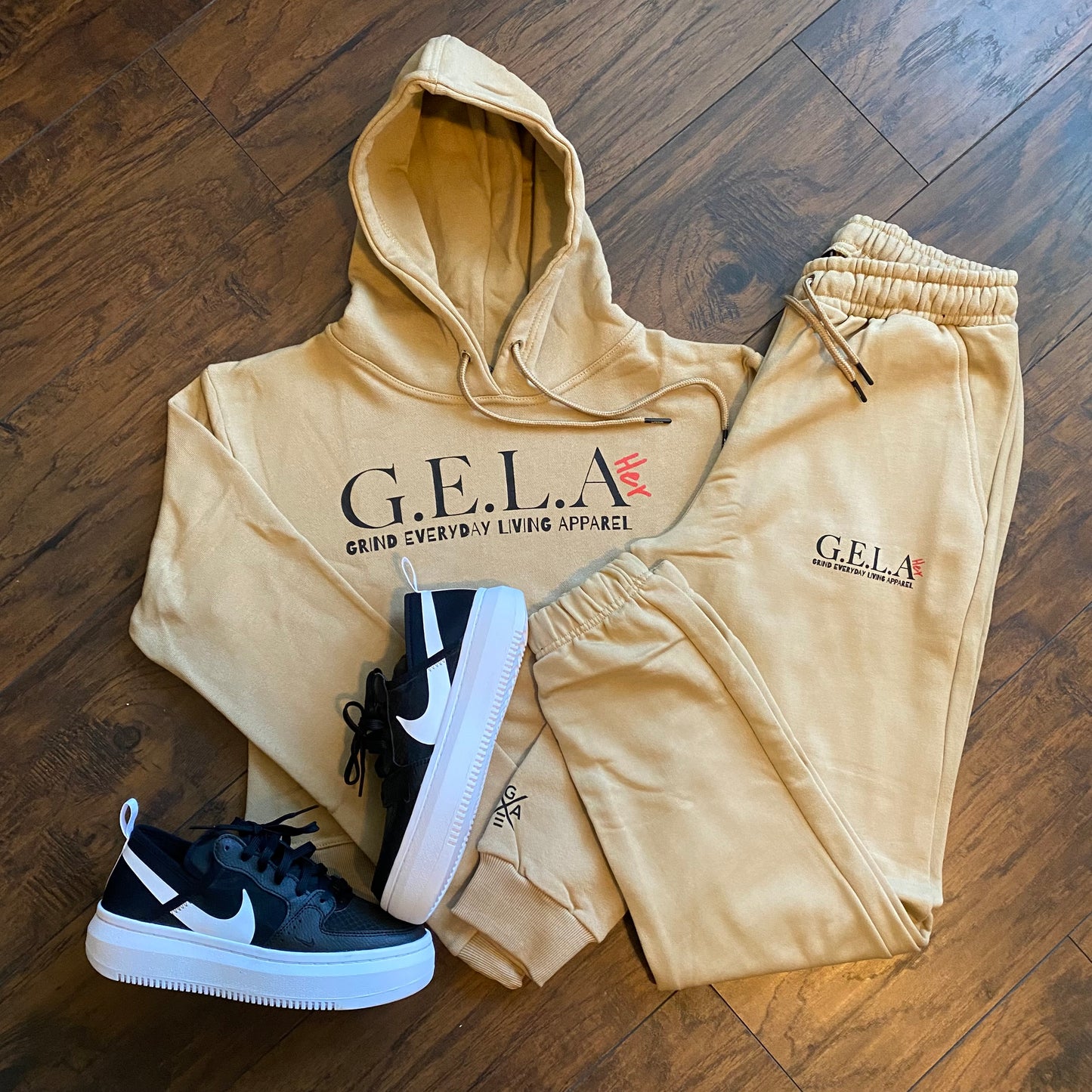 G.E.L.A HER TAN CROP TOP HOODIE
