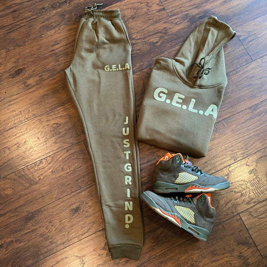 JUST GRIND OLIVE GREEN JOGGER SUIT